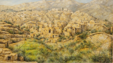 Digitale Kunst getiteld "Palestine town" door Simon Dara, Origineel Kunstwerk, AI gegenereerde afbeelding