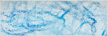Painting titled "Swirls Blue 2" by Simon Findlay, Original Artwork, Acrylic