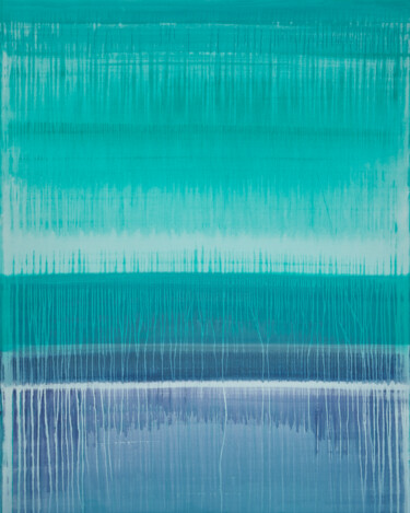 Malerei mit dem Titel "Turquoise Purple" von Simon Findlay, Original-Kunstwerk, Acryl