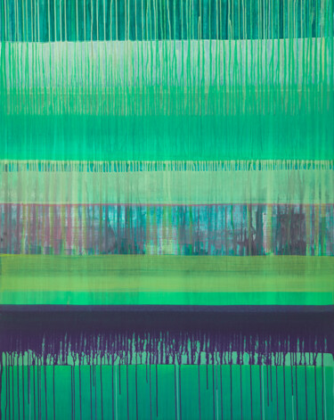 Peinture intitulée "Green Purple Yellow" par Simon Findlay, Œuvre d'art originale, Acrylique