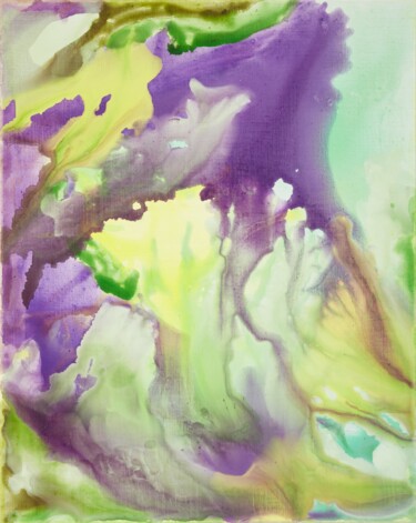 Painting titled "Purple Yellow Galaxy" by Simon Findlay, Original Artwork, Acrylic