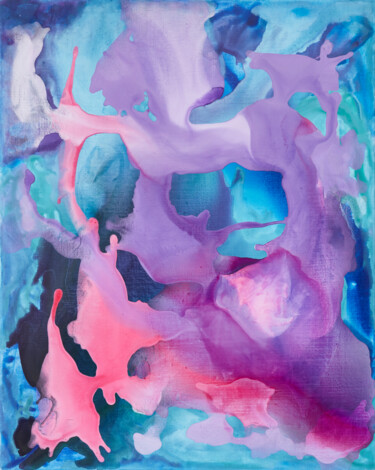 Ζωγραφική με τίτλο "Blue Purple Pink Ga…" από Simon Findlay, Αυθεντικά έργα τέχνης, Ακρυλικό