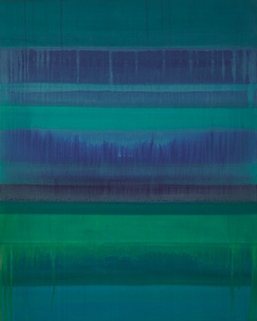Painting titled "Purple Green Blue" by Simon Findlay, Original Artwork, Acrylic