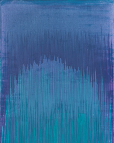 Peinture intitulée "Purple Arc Over Blu…" par Simon Findlay, Œuvre d'art originale, Acrylique