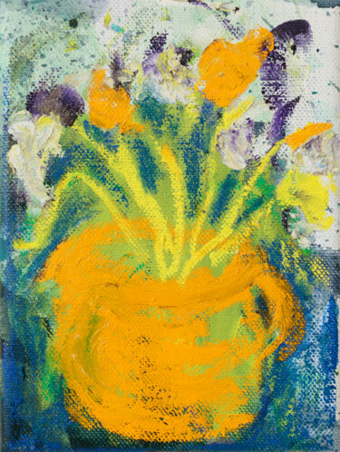 Malerei mit dem Titel "Dead Flowers In A W…" von Simon Findlay, Original-Kunstwerk, Öl