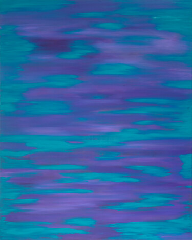 Malerei mit dem Titel "Purple Sky Turquois…" von Simon Findlay, Original-Kunstwerk, Öl