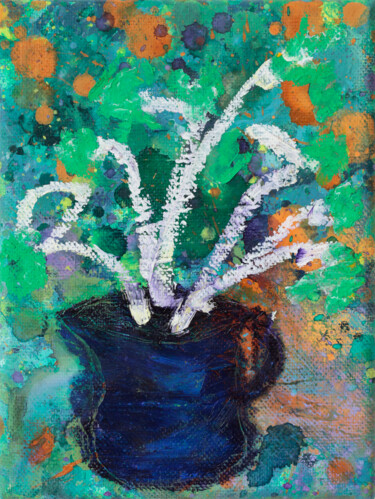 Malerei mit dem Titel "Dead Flowers In A W…" von Simon Findlay, Original-Kunstwerk, Öl