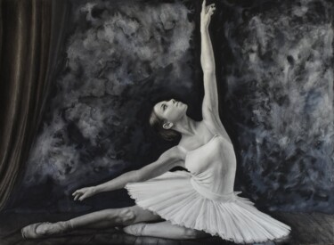 Drawing titled "Elegance" by simon-gillmeister, Original Artwork, Graphite Mounted on Wood Stretcher frame