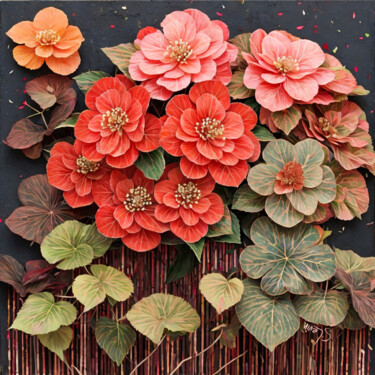 Digitale Kunst mit dem Titel "begonia maculata" von Simon Levin, Original-Kunstwerk, KI-generiertes Bild