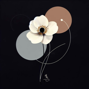 Digitale Kunst getiteld "anemone japanese" door Simon Levin, Origineel Kunstwerk, AI gegenereerde afbeelding