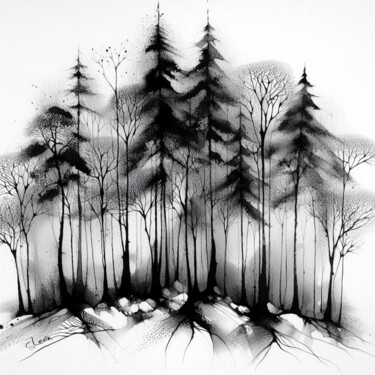 Arte digitale intitolato "beauscape forestry" da Simon Levin, Opera d'arte originale, Immagine generata dall'IA