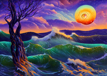 Arts numériques intitulée "ocean 204469" par Simon Levin, Œuvre d'art originale, Peinture numérique