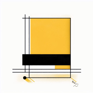 Digital Arts με τίτλο "yellow wall art" από Simon Levin, Αυθεντικά έργα τέχνης, Ψηφιακή ζωγραφική