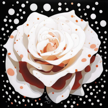 Digitale Kunst mit dem Titel "whiterose purity ホワ…" von Simon Levin, Original-Kunstwerk, Digitale Malerei