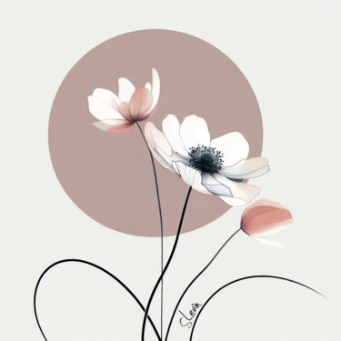 「anemones flower」というタイトルのデジタルアーツ Simon Levinによって, オリジナルのアートワーク, AI生成画像