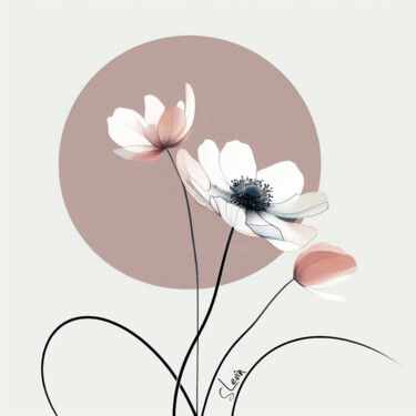 Digitale Kunst mit dem Titel "anemones flower" von Simon Levin, Original-Kunstwerk, KI-generiertes Bild