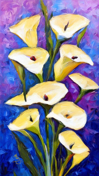 Digital Arts titled "calla lilies" by Simon Levin, Original Artwork, Digital Painting