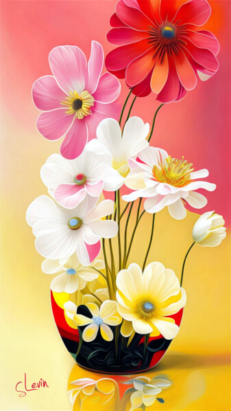 Arte digitale intitolato "anemone" da Simon Levin, Opera d'arte originale, Pittura digitale