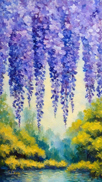 Цифровое искусство под названием "wisteria" - Simon Levin, Подлинное произведение искусства, Цифровая живопись
