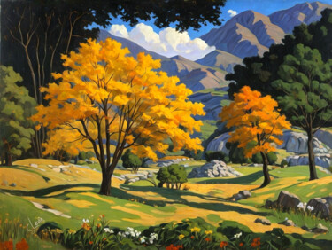 Digital Arts titled "autumn artistry" by Simon Levin, Original Artwork, Digital Painting