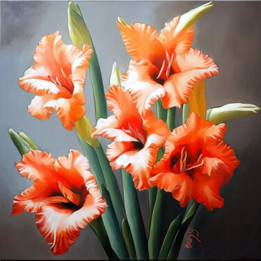 Digital Arts titled "gladiolus gladioli" by Simon Levin, Original Artwork, Digital Painting