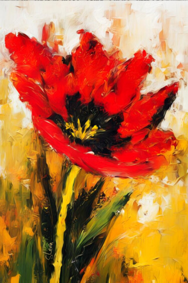 Digital Arts με τίτλο "african tulip" από Simon Levin, Αυθεντικά έργα τέχνης, Ψηφιακή ζωγραφική
