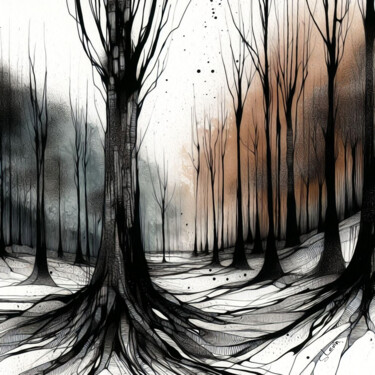 Digital Arts titled "coppice cathedral" by Simon Levin, Original Artwork, Digital Painting