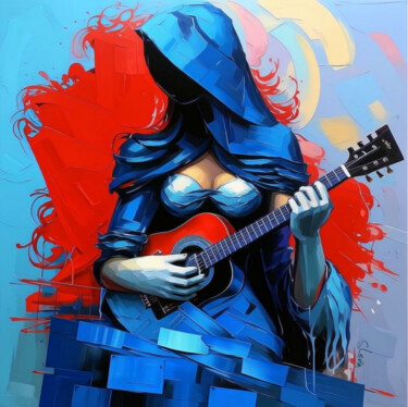 Digital Arts με τίτλο "blue minstrel tript…" από Simon Levin, Αυθεντικά έργα τέχνης, Ψηφιακή ζωγραφική
