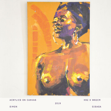 Pintura titulada "Nude" por Simon Ojeaga Signature Art Gallery, Obra de arte original, Acrílico