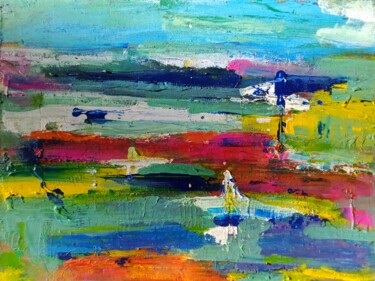 Pittura intitolato "Abstract sea scape" da Simon Ralfe, Opera d'arte originale, Acrilico