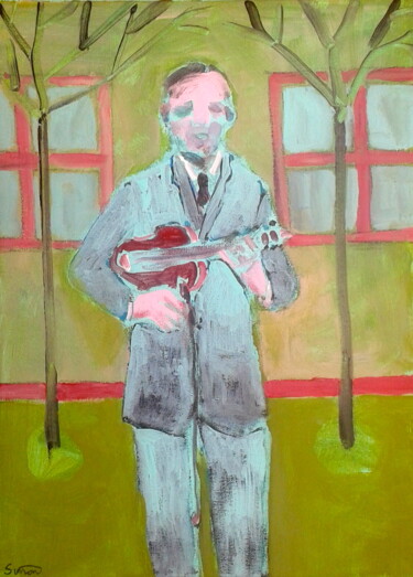 Painting titled "musician" by Simon Taylor, Original Artwork