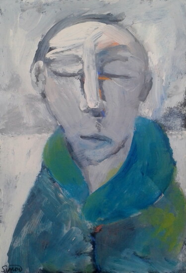Malerei mit dem Titel "head study (9)" von Simon Taylor, Original-Kunstwerk
