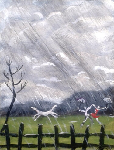Painting titled "rain dance" by Simon Taylor, Original Artwork
