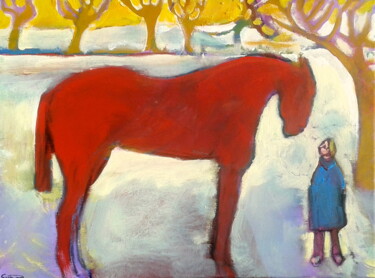 Peinture intitulée "horse/child" par Simon Taylor, Œuvre d'art originale