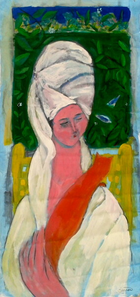 Painting titled "bath robe" by Simon Taylor, Original Artwork