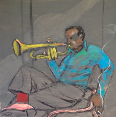 Pittura intitolato "trumpet" da Simon Taylor, Opera d'arte originale