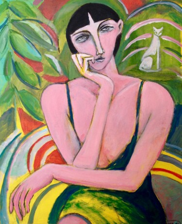 Painting titled "seated" by Simon Taylor, Original Artwork