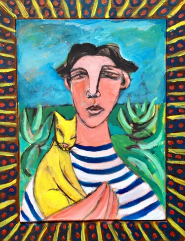 Painting titled "cat lover" by Simon Taylor, Original Artwork