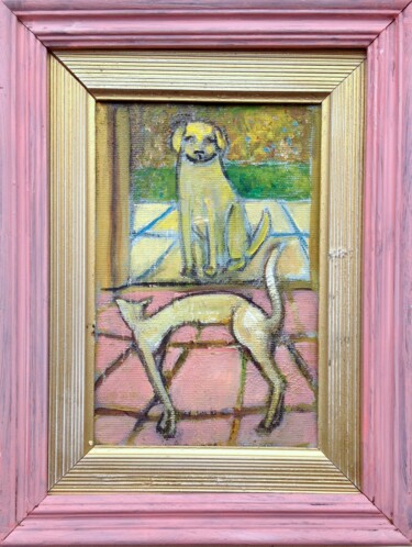 Malerei mit dem Titel "cat/dog" von Simon Taylor, Original-Kunstwerk