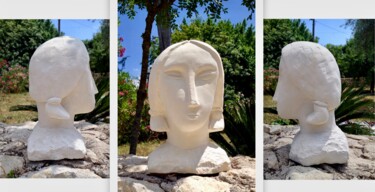 Скульптура под названием "pigtails 2" - Simon Taylor, Подлинное произведение искусства, Камень