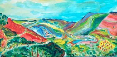 Pittura intitolato "road to buscemi" da Simon Taylor, Opera d'arte originale, Acrilico