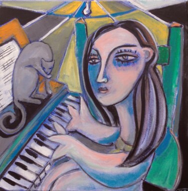 Pintura intitulada "piano" por Simon Taylor, Obras de arte originais, Acrílico