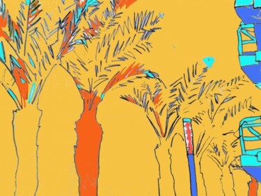 Arts numériques intitulée "palm trees" par Simon Taylor, Œuvre d'art originale, Peinture numérique