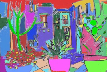 Digital Arts titled "ortigia plants" by Simon Taylor, Original Artwork, Digital Painting