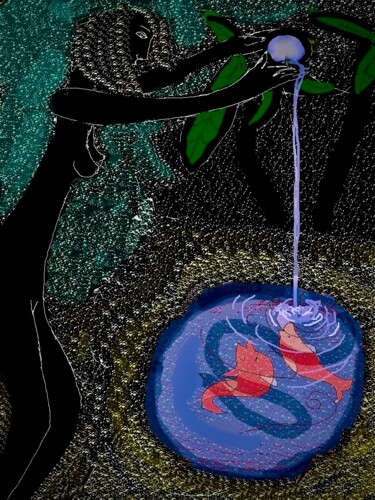 Digital Arts titled "giving water" by Simon Taylor, Original Artwork, Digital Painting