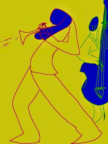 Arte digitale intitolato "trumpet dude" da Simon Taylor, Opera d'arte originale, Pittura digitale