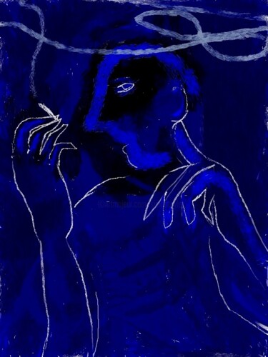 Digital Arts titled "blue smoke" by Simon Taylor, Original Artwork, Digital Painting