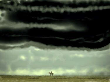 Arts numériques intitulée "man on horse" par Simon Taylor, Œuvre d'art originale, Peinture numérique
