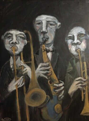 Painting titled "brass" by Simon Taylor, Original Artwork, Acrylic