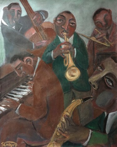 Pittura intitolato "jazz club -5-" da Simon Taylor, Opera d'arte originale, Acrilico